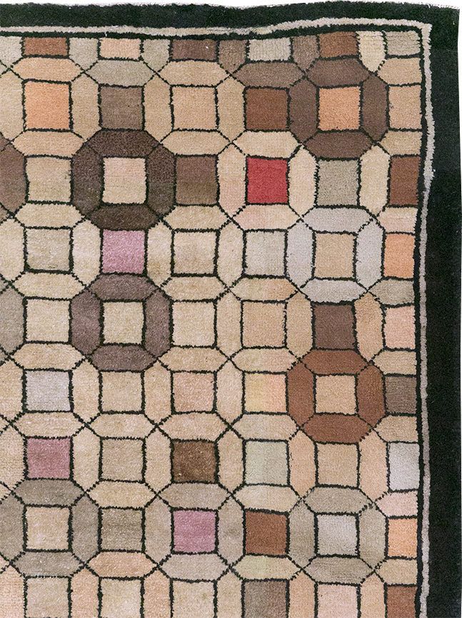 Vintage Chinese Art Deco Accent Rug, No.33133 - Gsblank