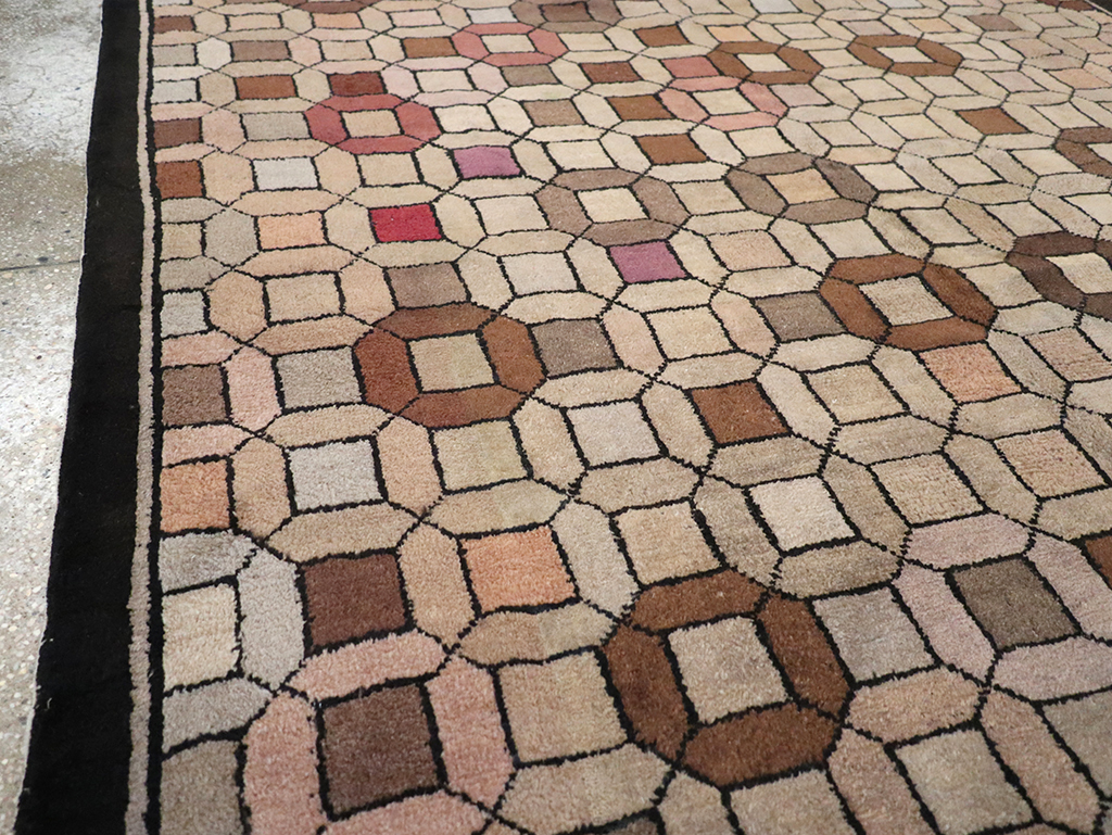 Vintage Chinese Art Deco Accent Rug, No.33133 - Gsblank