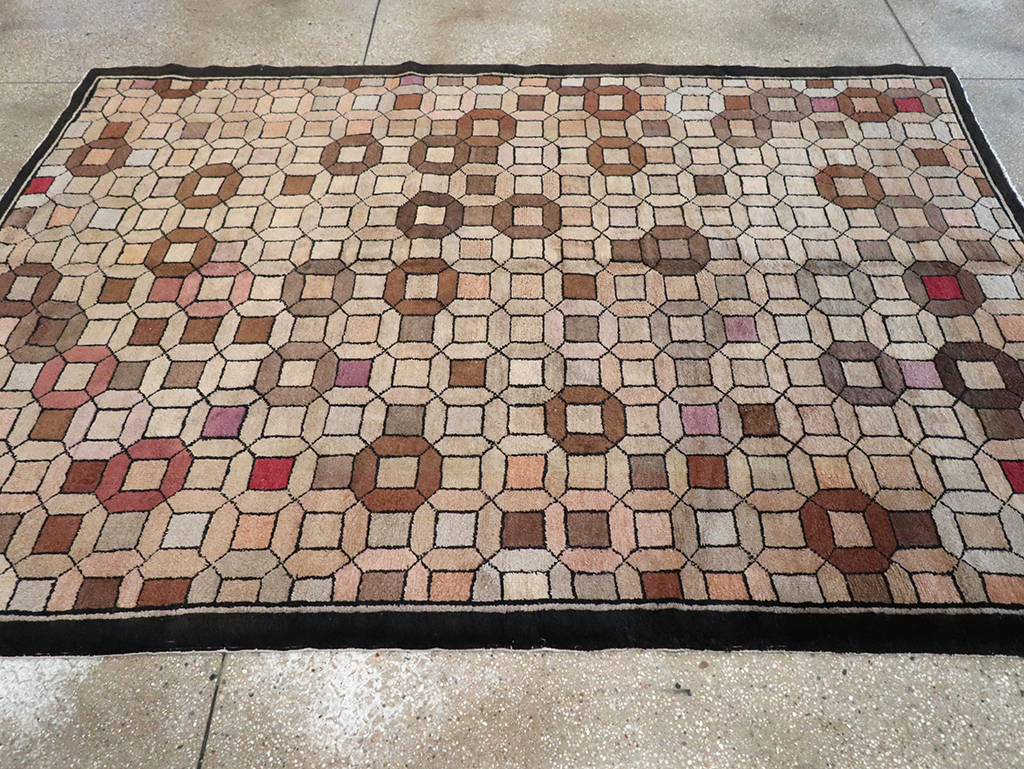 Vintage Chinese Art Deco Accent Rug, No.33133 - Gsblank