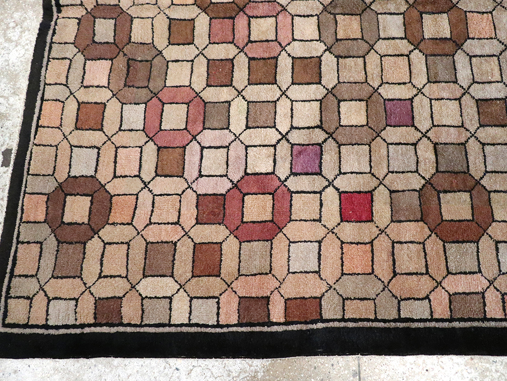 Vintage Chinese Art Deco Accent Rug, No.33133 - Gsblank