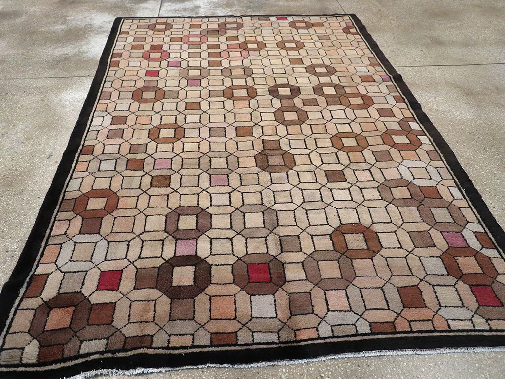 Vintage Chinese Art Deco Accent Rug, No.33133 - Gsblank