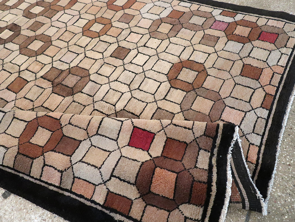 Vintage Chinese Art Deco Accent Rug, No.33133 - Gsblank