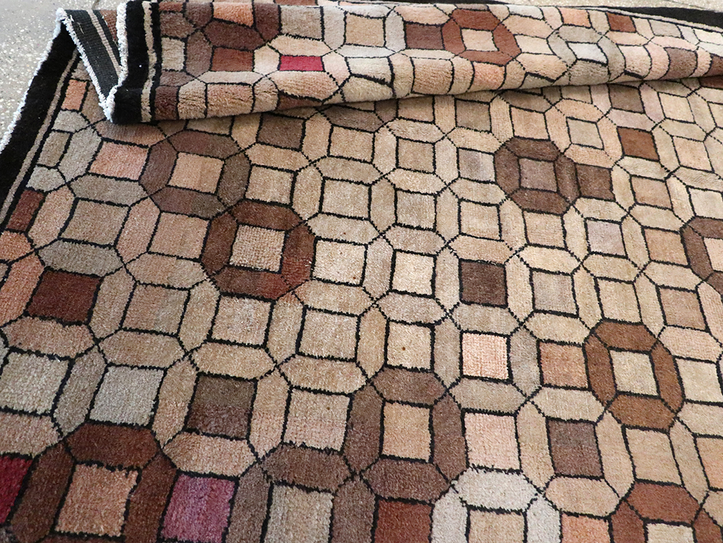 Vintage Chinese Art Deco Accent Rug, No.33133 - Gsblank