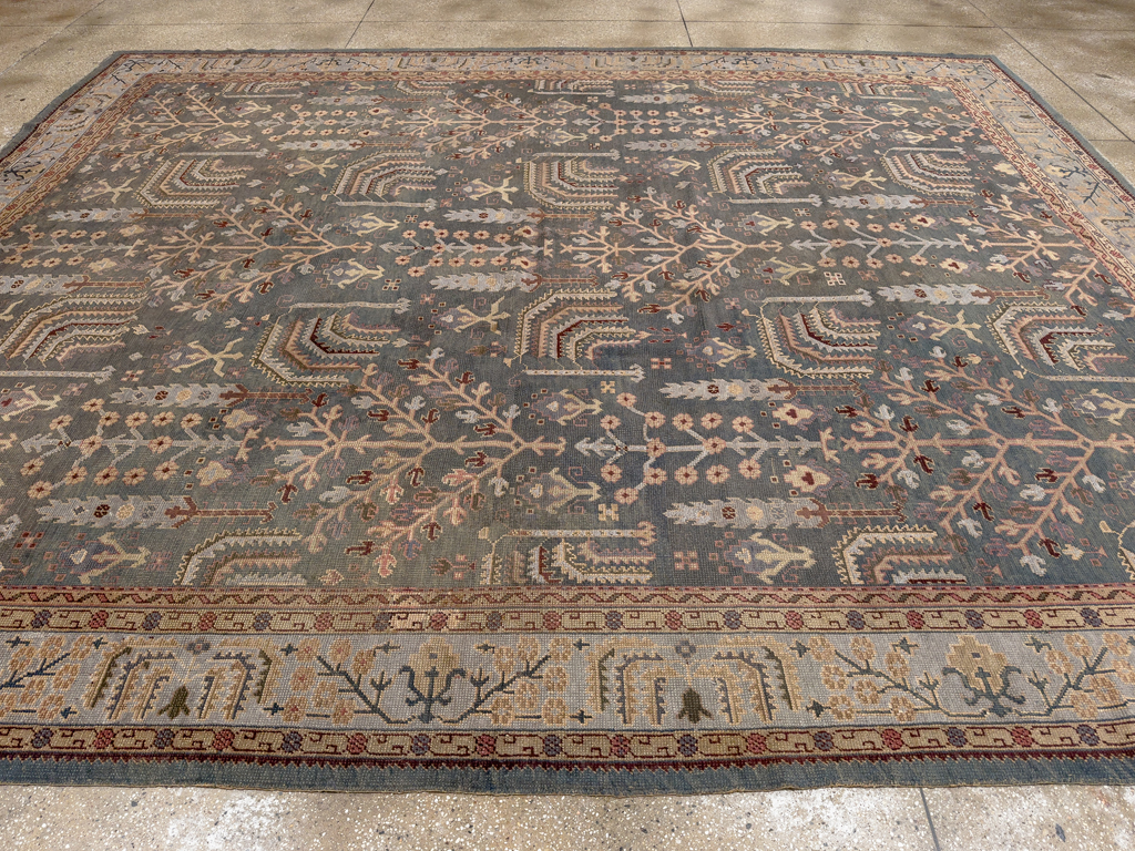 Antique Turkish Oushak Large Room Size Carpet, No.33142 - Gsblank