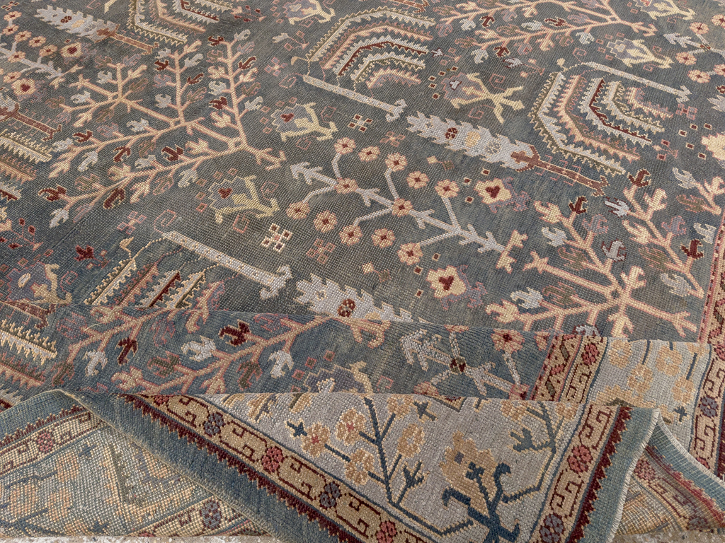 Antique Turkish Oushak Large Room Size Carpet, No.33142 - Gsblank