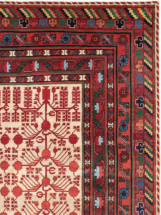 Vintage East Turkestan Khotan Room Size Carpet, No.33155 - Gsblank