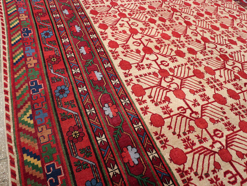 Vintage East Turkestan Khotan Room Size Carpet, No.33155 - Gsblank