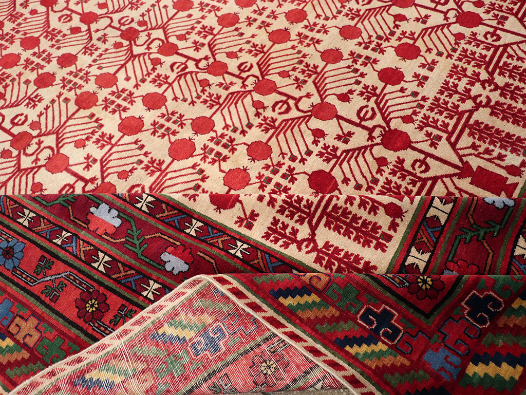 Vintage East Turkestan Khotan Room Size Carpet, No.33155 - Gsblank