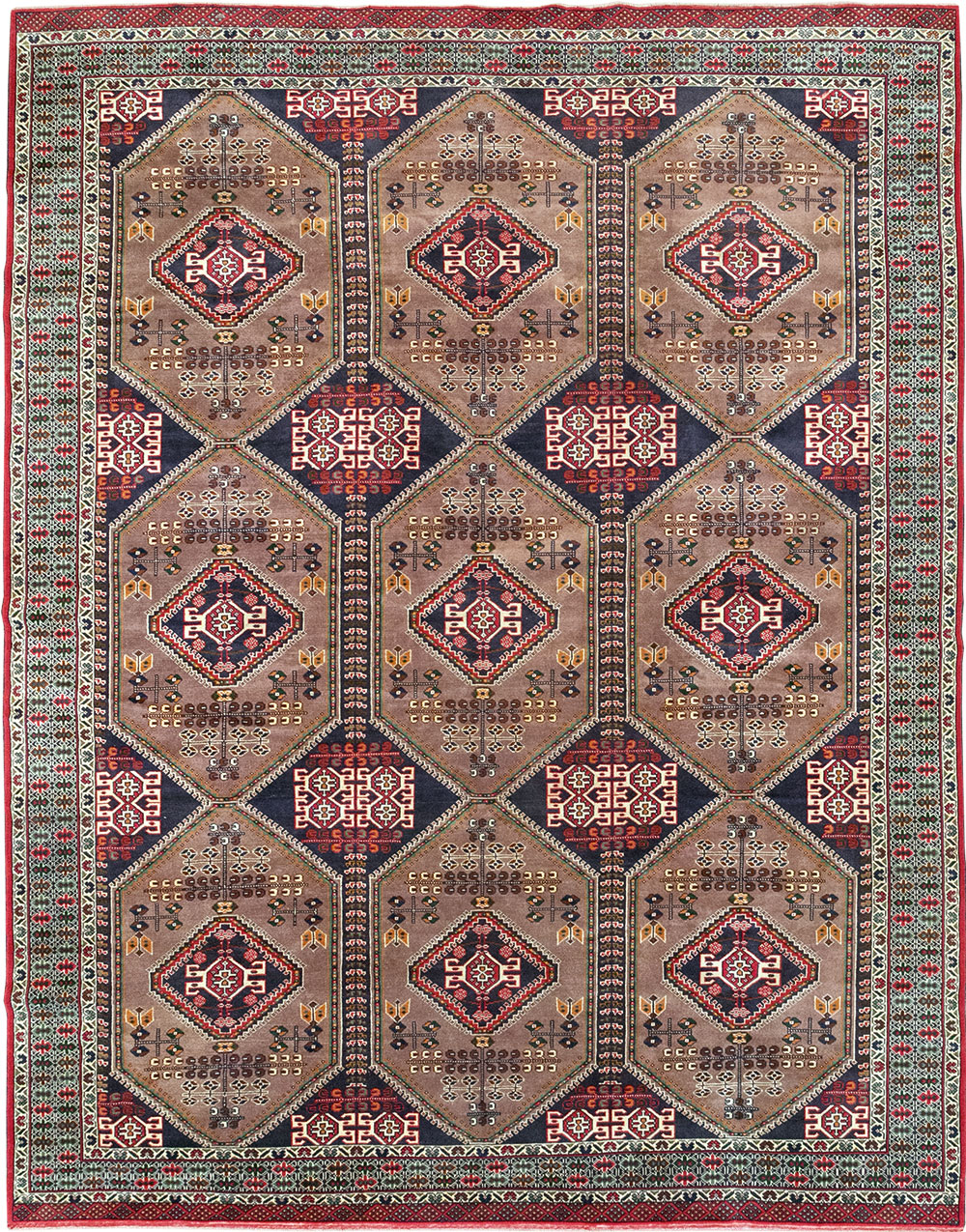 Vintage Persian Turkoman Room Size Carpet, No.33156 - Gsblank