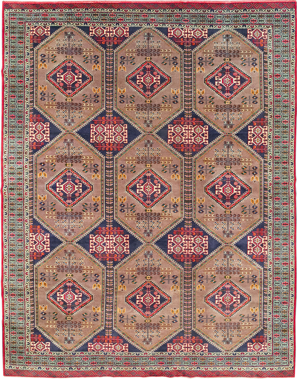 Vintage Persian Turkoman Room Size Carpet, No.33156 - Gsblank