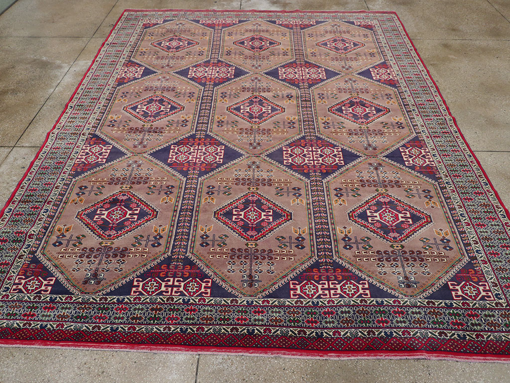 Vintage Persian Turkoman Room Size Carpet, No.33156 - Gsblank