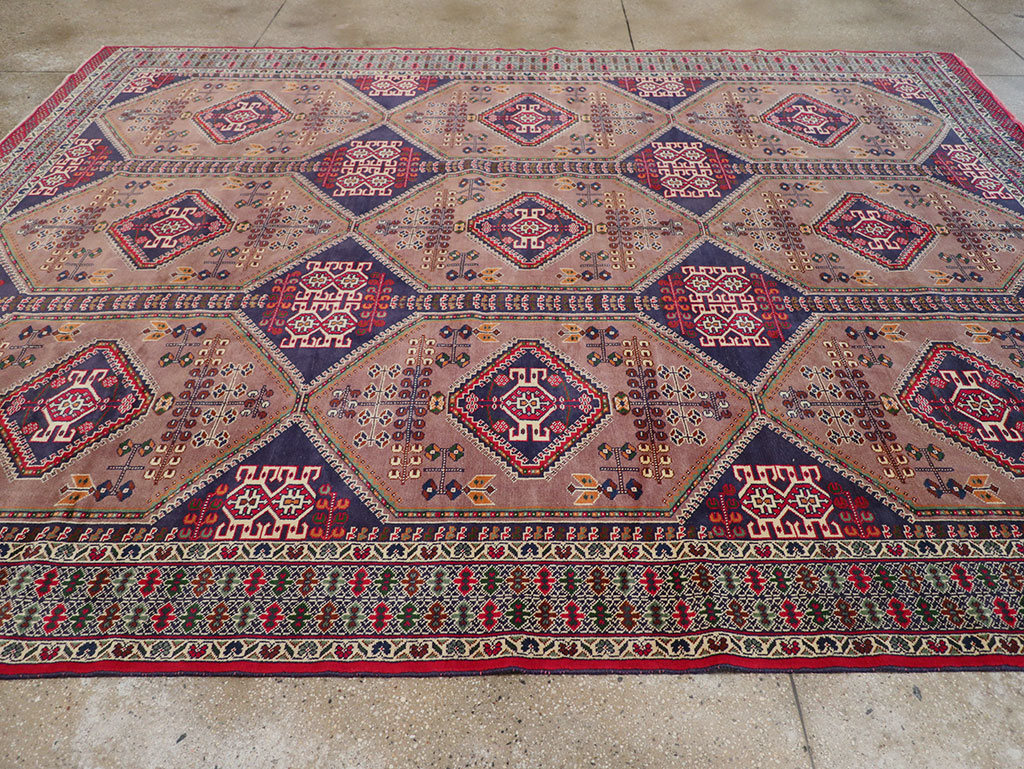 Vintage Persian Turkoman Room Size Carpet, No.33156 - Gsblank