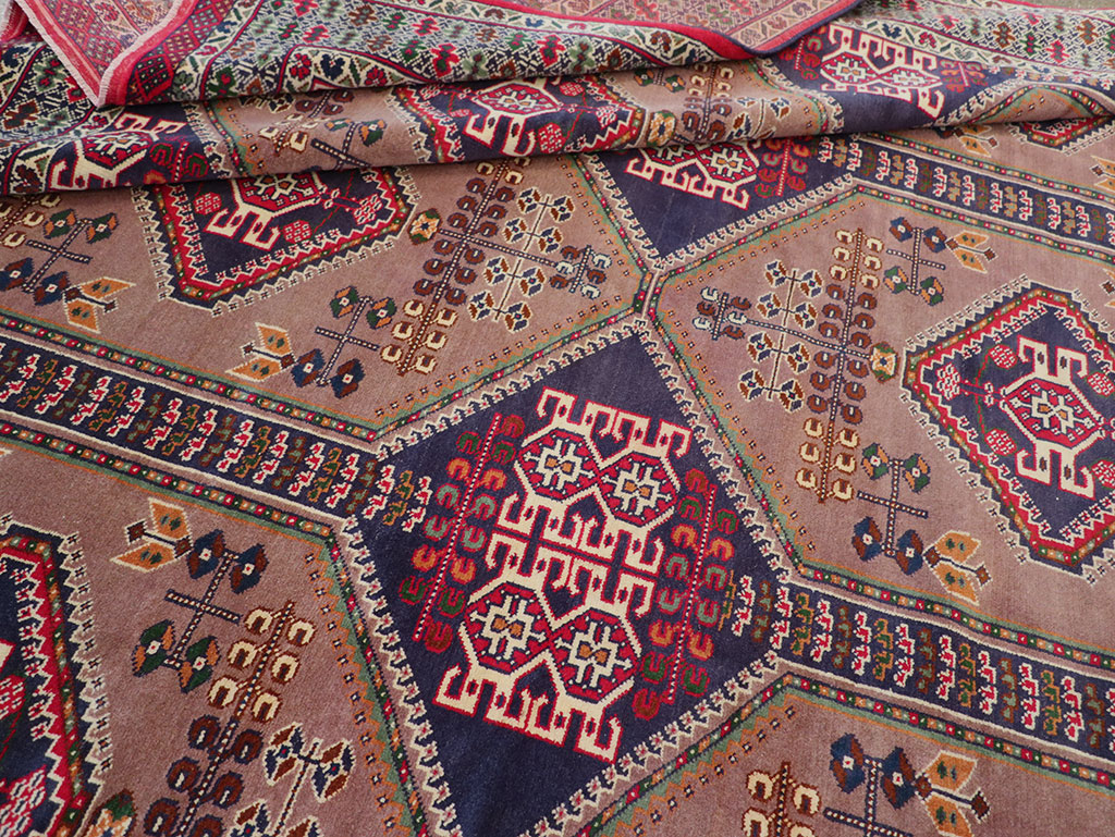 Vintage Persian Turkoman Room Size Carpet, No.33156 - Gsblank