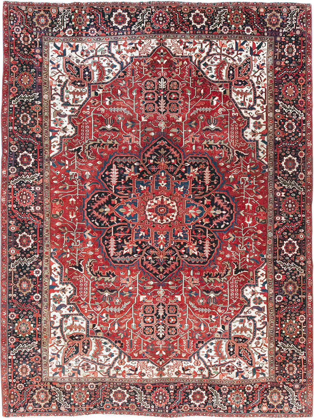 Vintage Persian Heriz Room Size Carpet, No.33168 - Gsblank