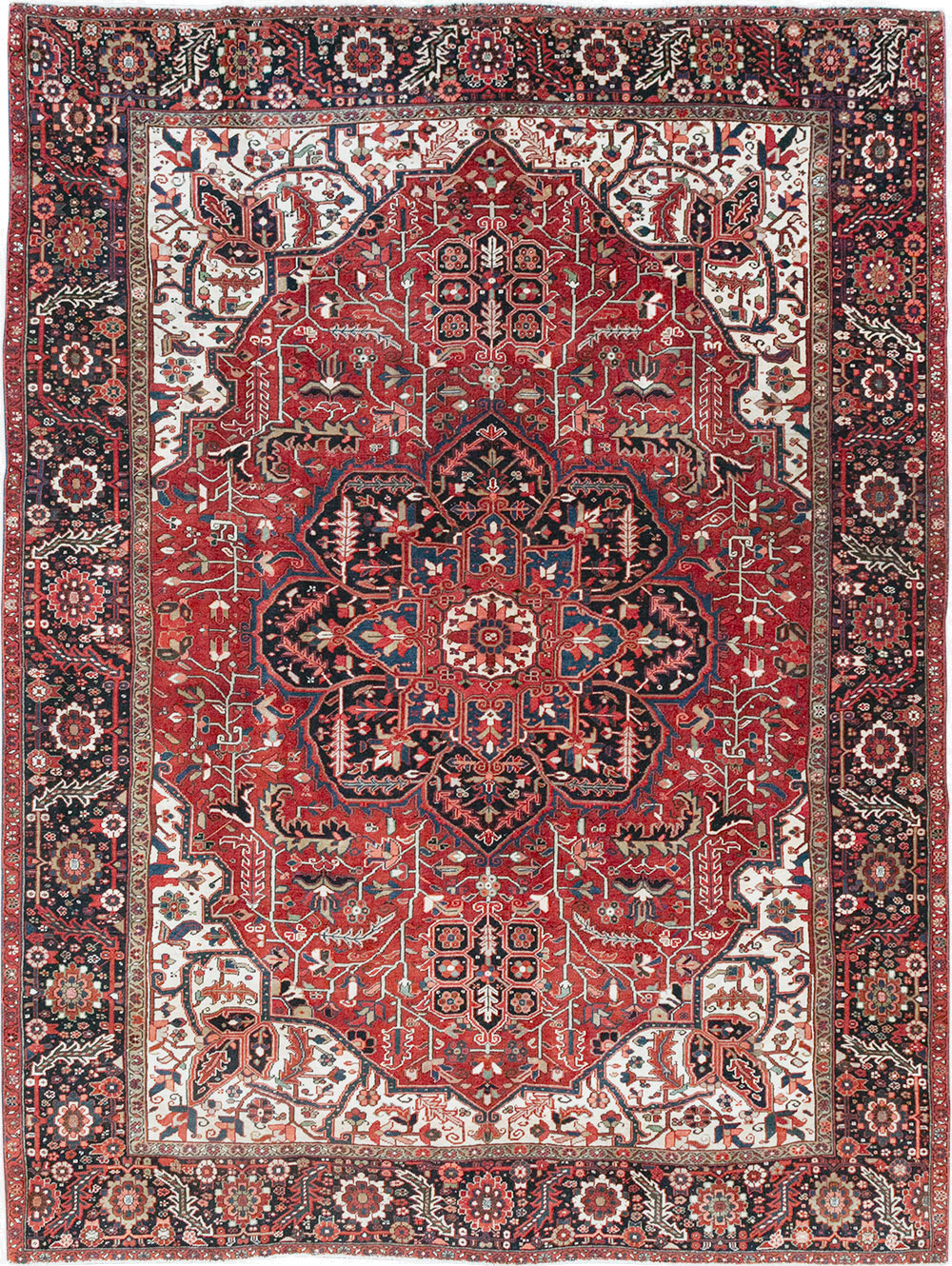 Vintage Persian Heriz Room Size Carpet, No.33168 - Gsblank