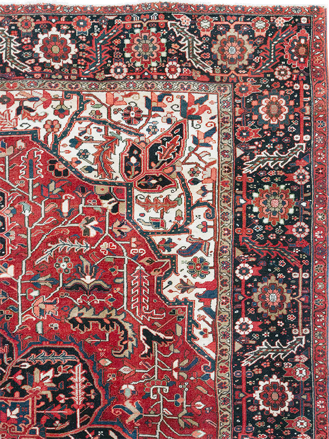 Vintage Persian Heriz Room Size Carpet, No.33168 - Gsblank