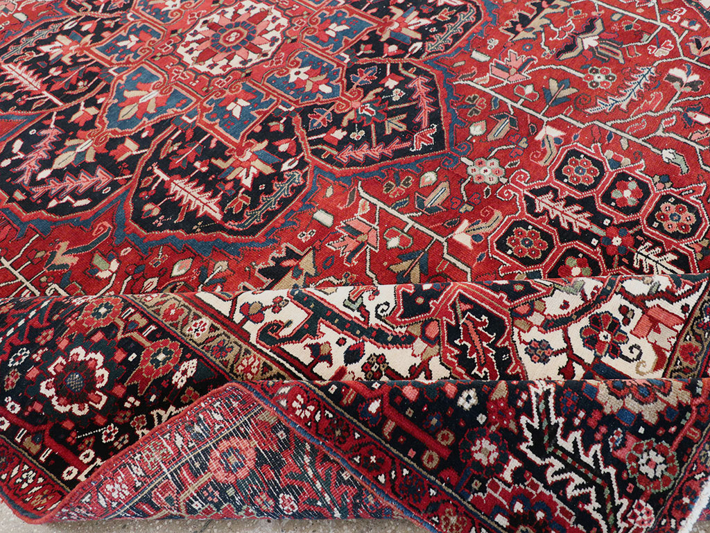 Vintage Persian Heriz Room Size Carpet, No.33168 - Gsblank