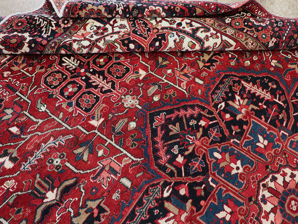 Vintage Persian Heriz Room Size Carpet, No.33168 - Gsblank