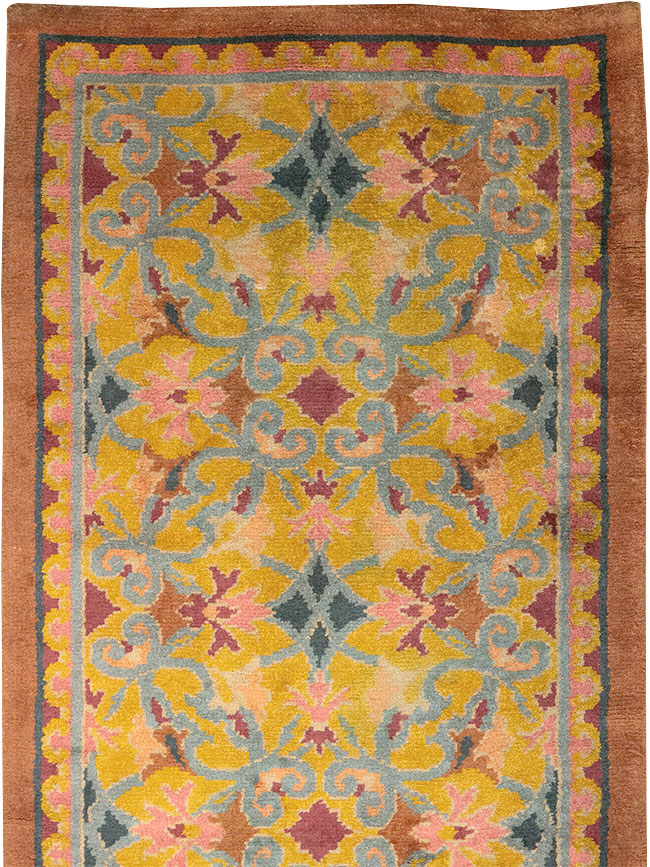 Antique Spanish Savonnerie Long Runner, No.33171 - Gsblank
