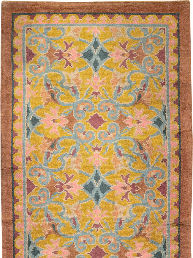 Antique Spanish Savonnerie Long Runner, No.33171 - Gsblank