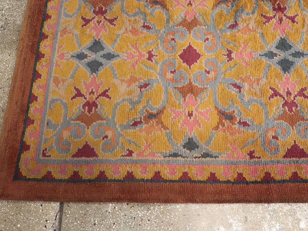 Antique Spanish Savonnerie Long Runner, No.33171 - Gsblank