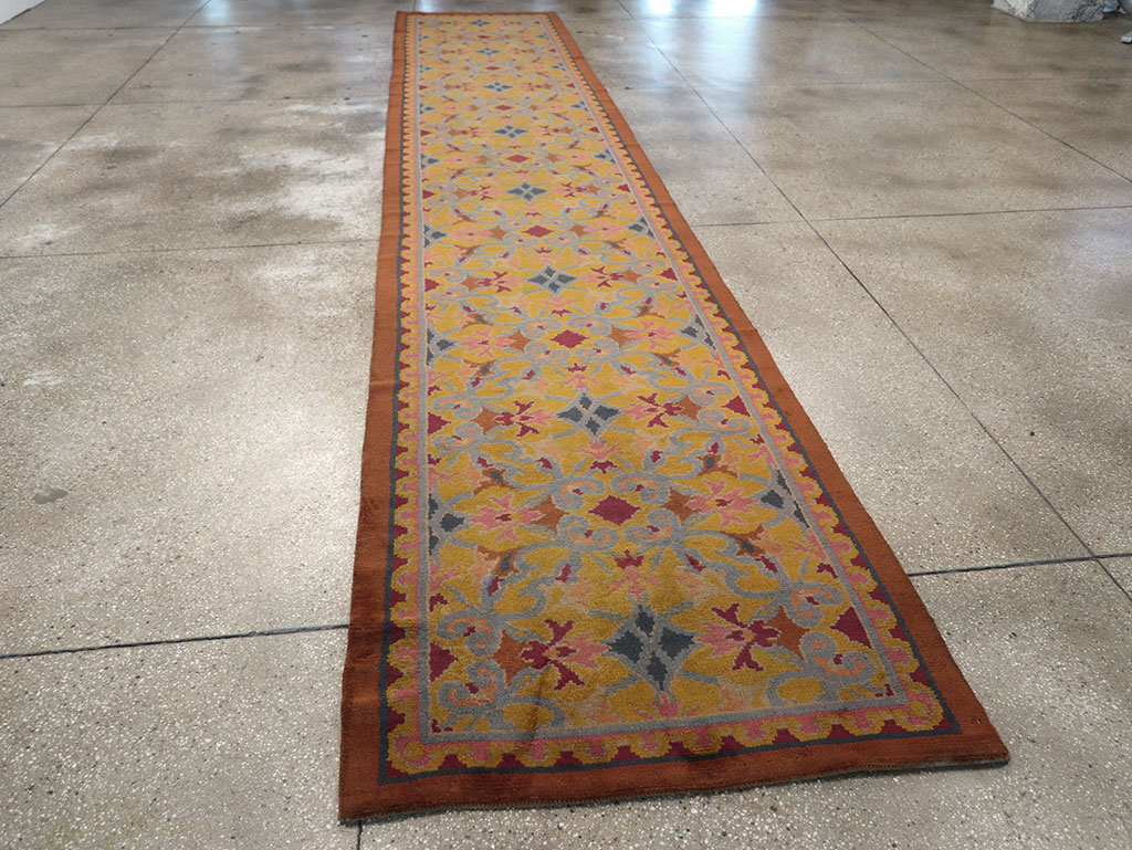 Antique Spanish Savonnerie Long Runner, No.33171 - Gsblank
