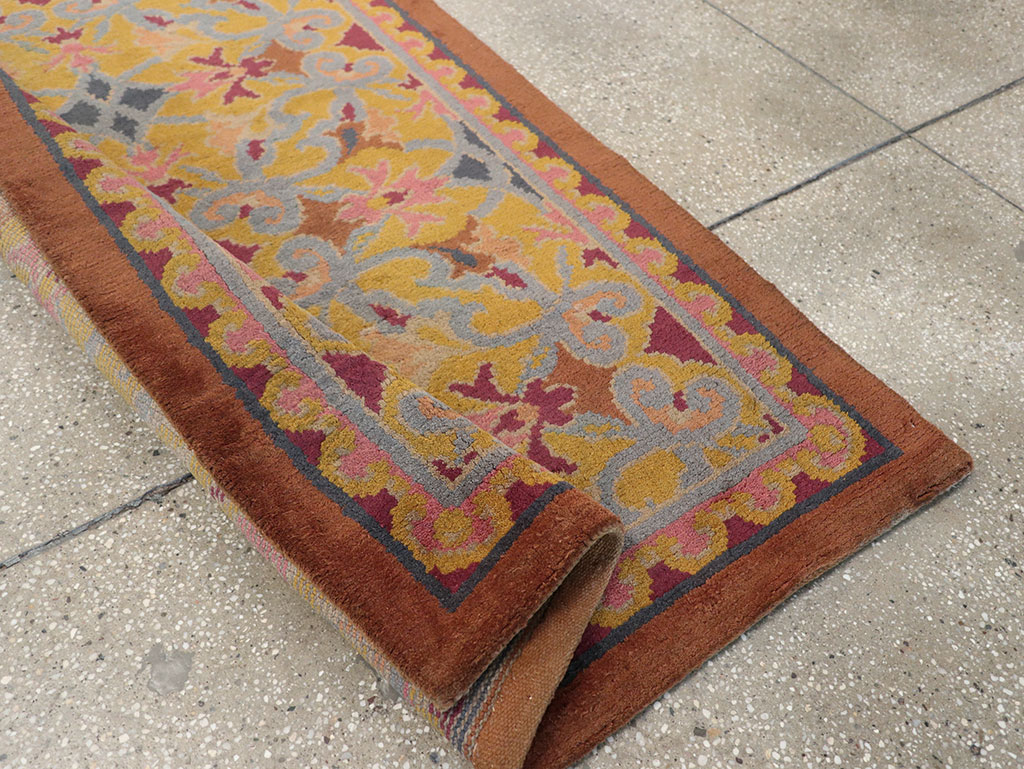Antique Spanish Savonnerie Long Runner, No.33171 - Gsblank