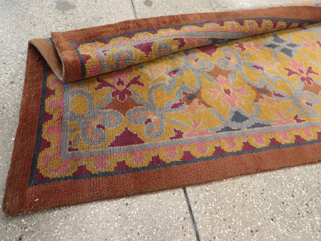 Antique Spanish Savonnerie Long Runner, No.33171 - Gsblank
