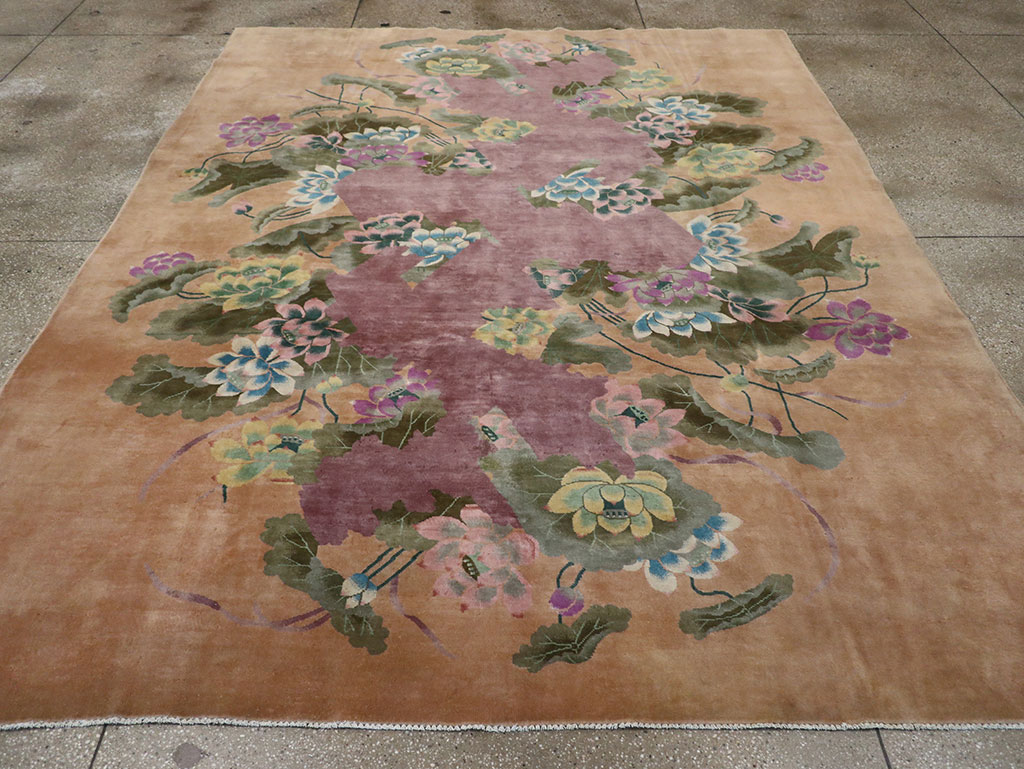 Antique Chinese Art Deco Room Size Carpet, No.33172 - Gsblank