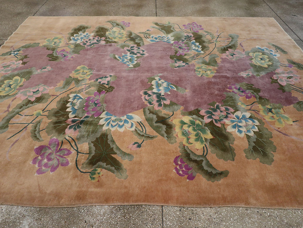 Antique Chinese Art Deco Room Size Carpet, No.33172 - Gsblank