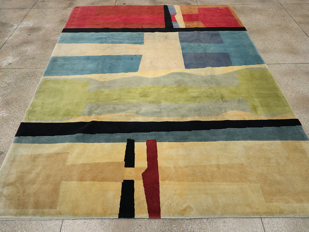 Modern Tibetan Art Deco Room Size Carpet, No.33173 - Gsblank