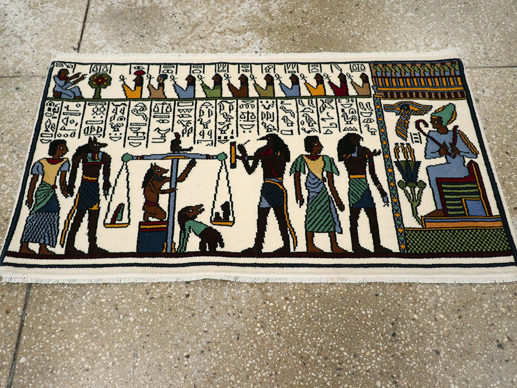 Vintage Egyptian Pictorial Rug, No.33182 - Gsblank