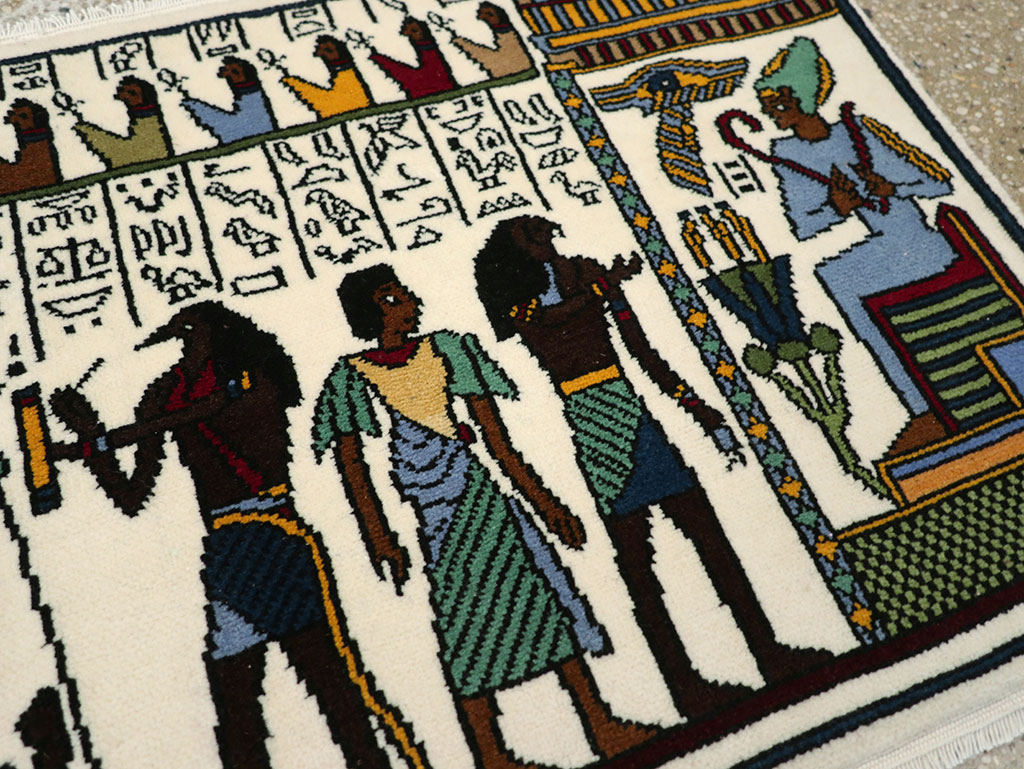 Vintage Egyptian Pictorial Rug, No.33182 - Gsblank