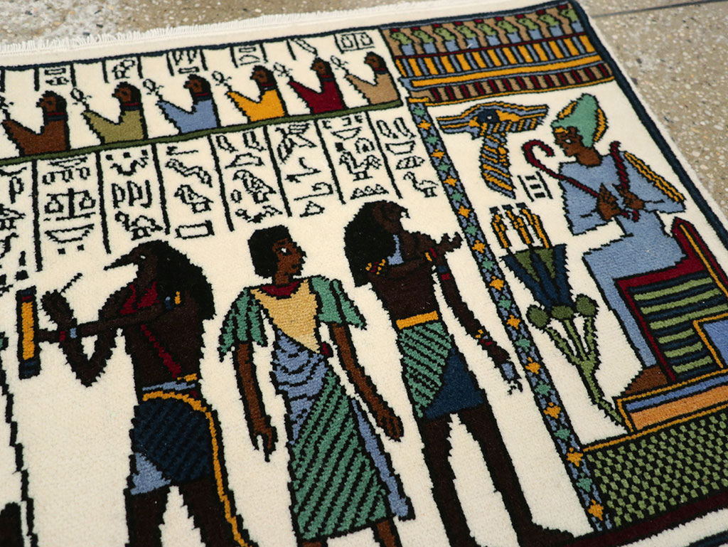 Vintage Egyptian Pictorial Rug, No.33182 - Gsblank