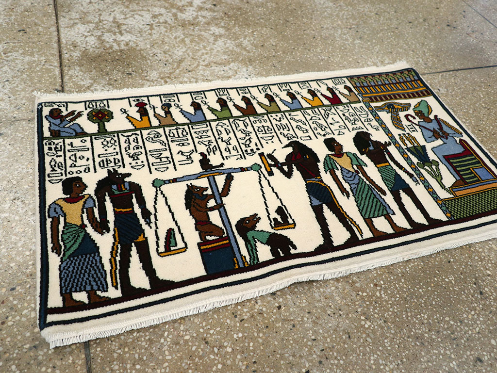 Vintage Egyptian Pictorial Rug, No.33182 - Gsblank