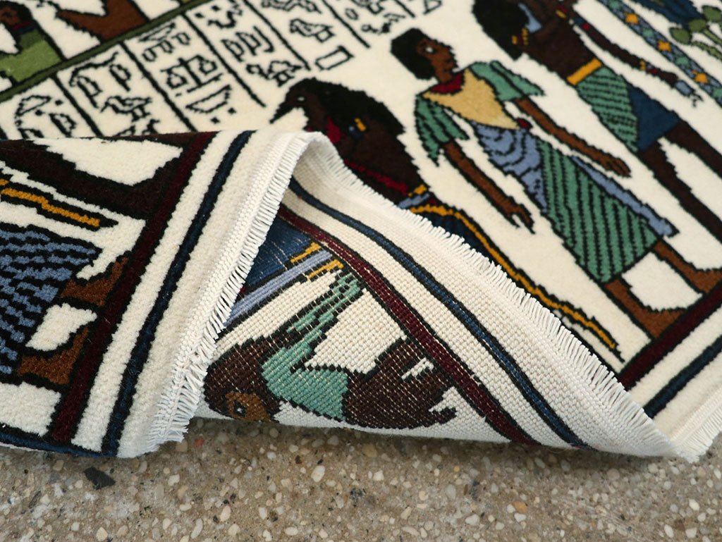 Vintage Egyptian Pictorial Rug, No.33182 - Gsblank