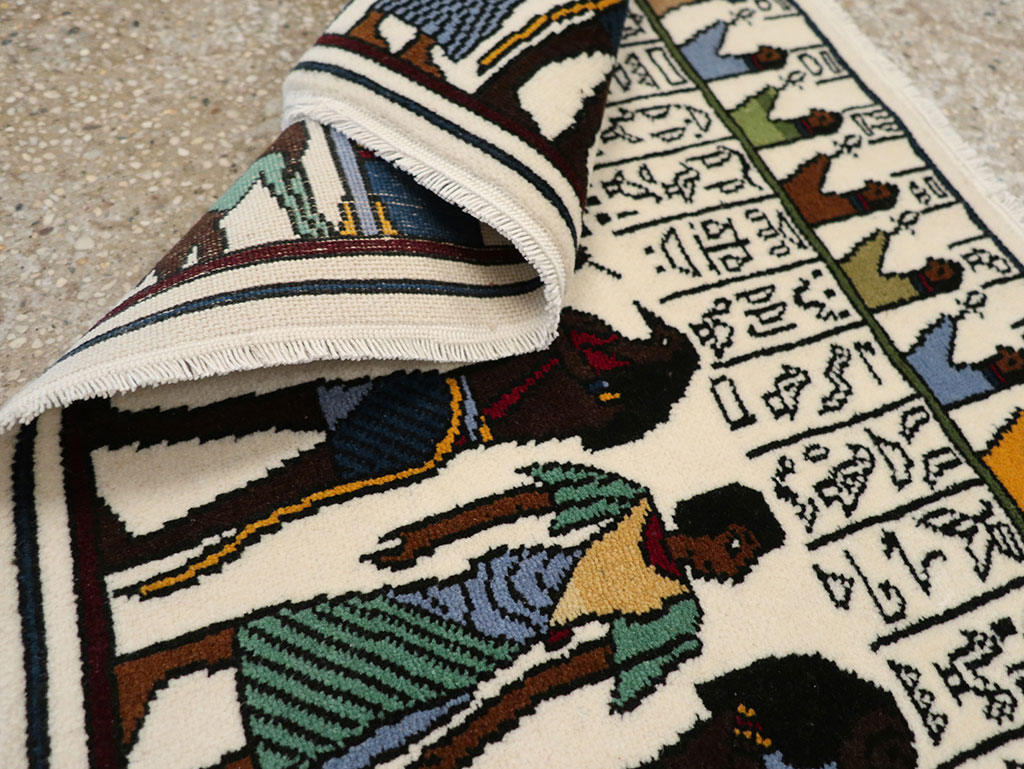 Vintage Egyptian Pictorial Rug, No.33182 - Gsblank