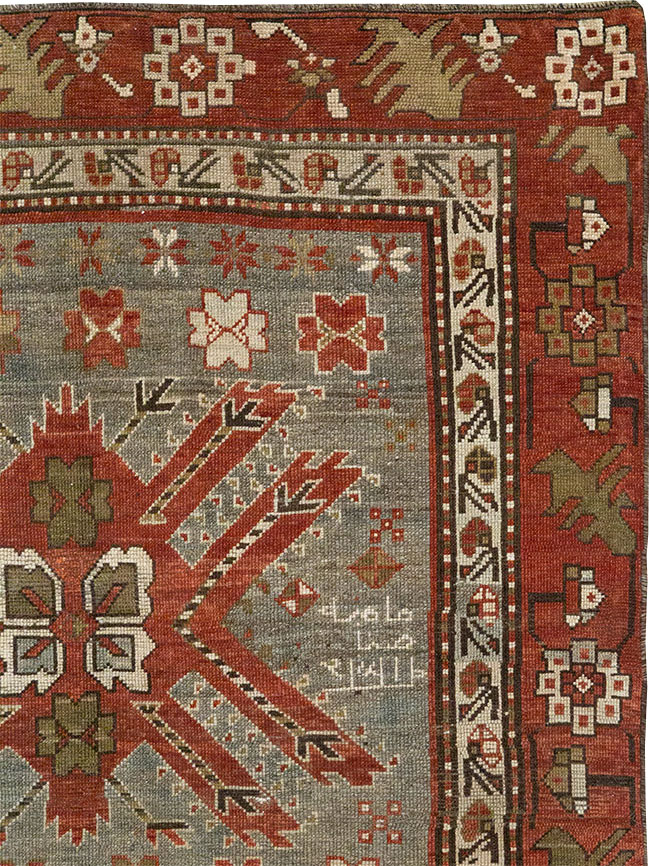Antique Caucasian Kazak Runner, No.33183 - Gsblank