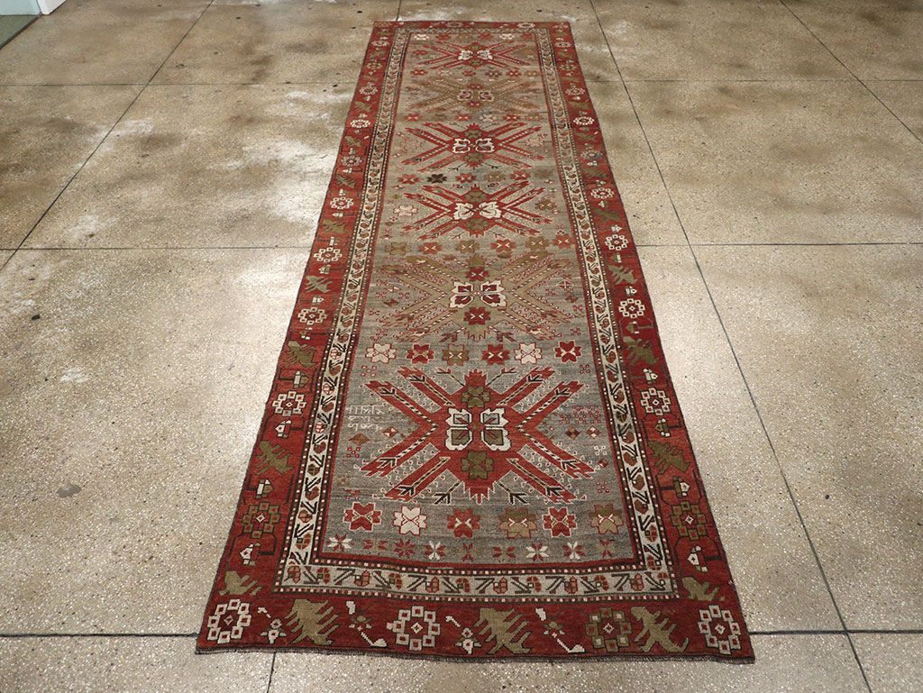 Antique Caucasian Kazak Runner, No.33183 - Gsblank