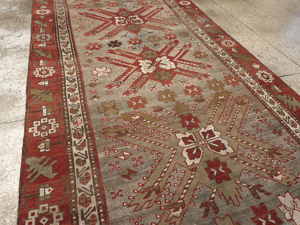 Antique Caucasian Kazak Runner, No.33183 - Gsblank