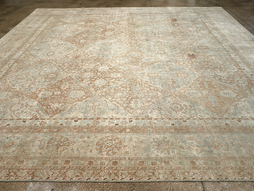 Antique Persian Lavar Kerman Square Large Room Size Carpet, No.33185 - Gsblank