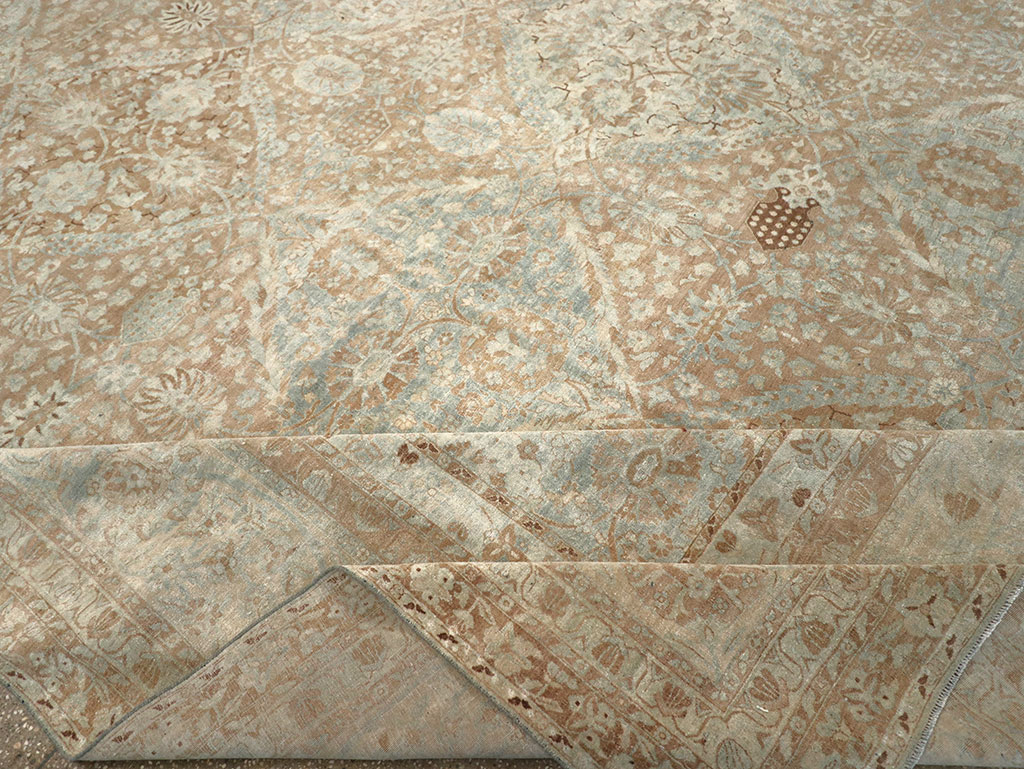 Antique Persian Lavar Kerman Square Large Room Size Carpet, No.33185 - Gsblank