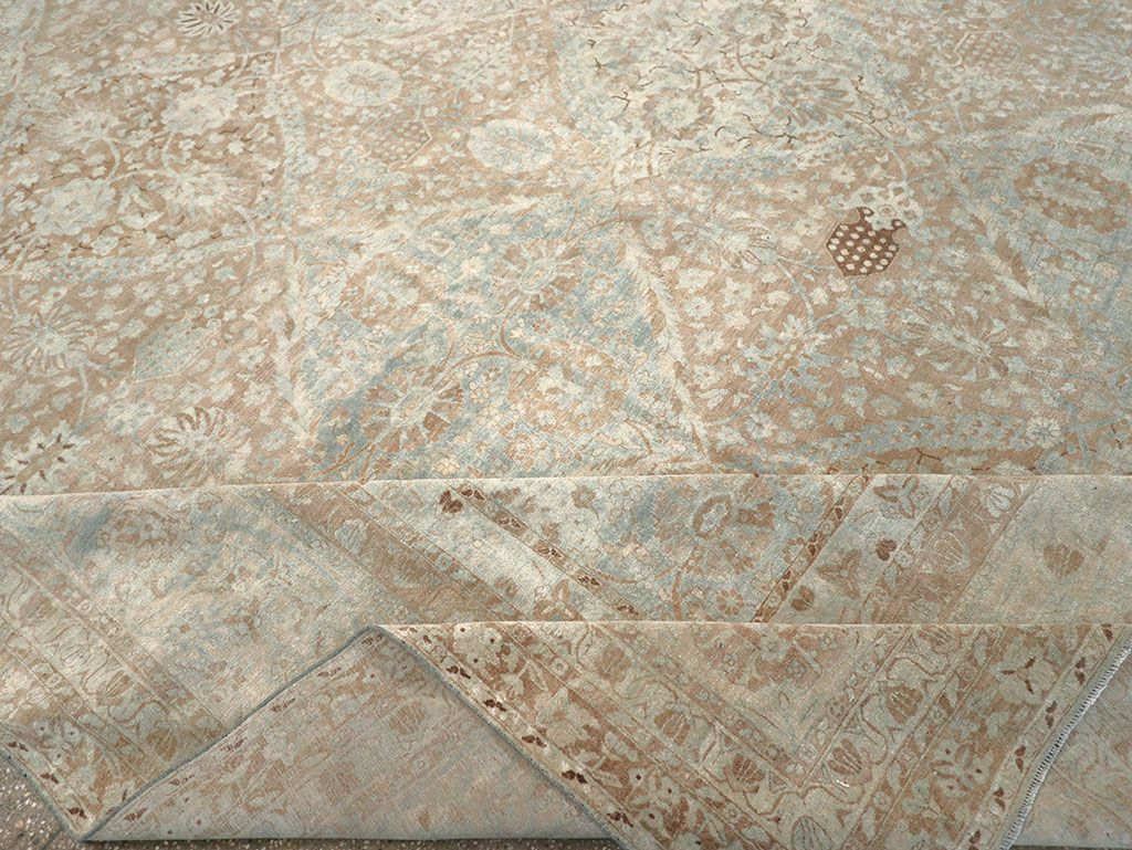 Antique Persian Lavar Kerman Large Square Room Size Carpet, No.33185 - Gsblank