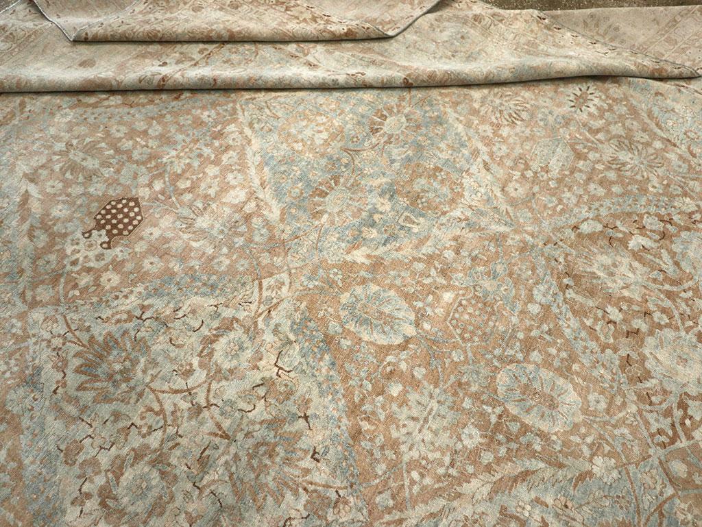 Antique Persian Lavar Kerman Square Large Room Size Carpet, No.33185 - Gsblank