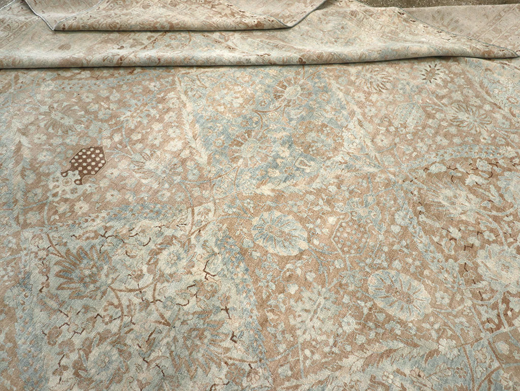 Antique Persian Lavar Kerman Large Square Room Size Carpet, No.33185 - Gsblank
