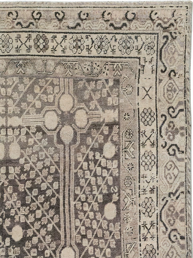 Antique East Turkestan Khotan Accent Rug, No.33189 - Gsblank