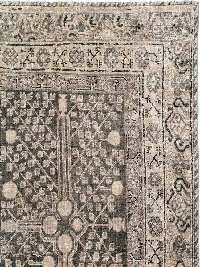 Antique East Turkestan Khotan Accent Rug, No.33189 - Gsblank