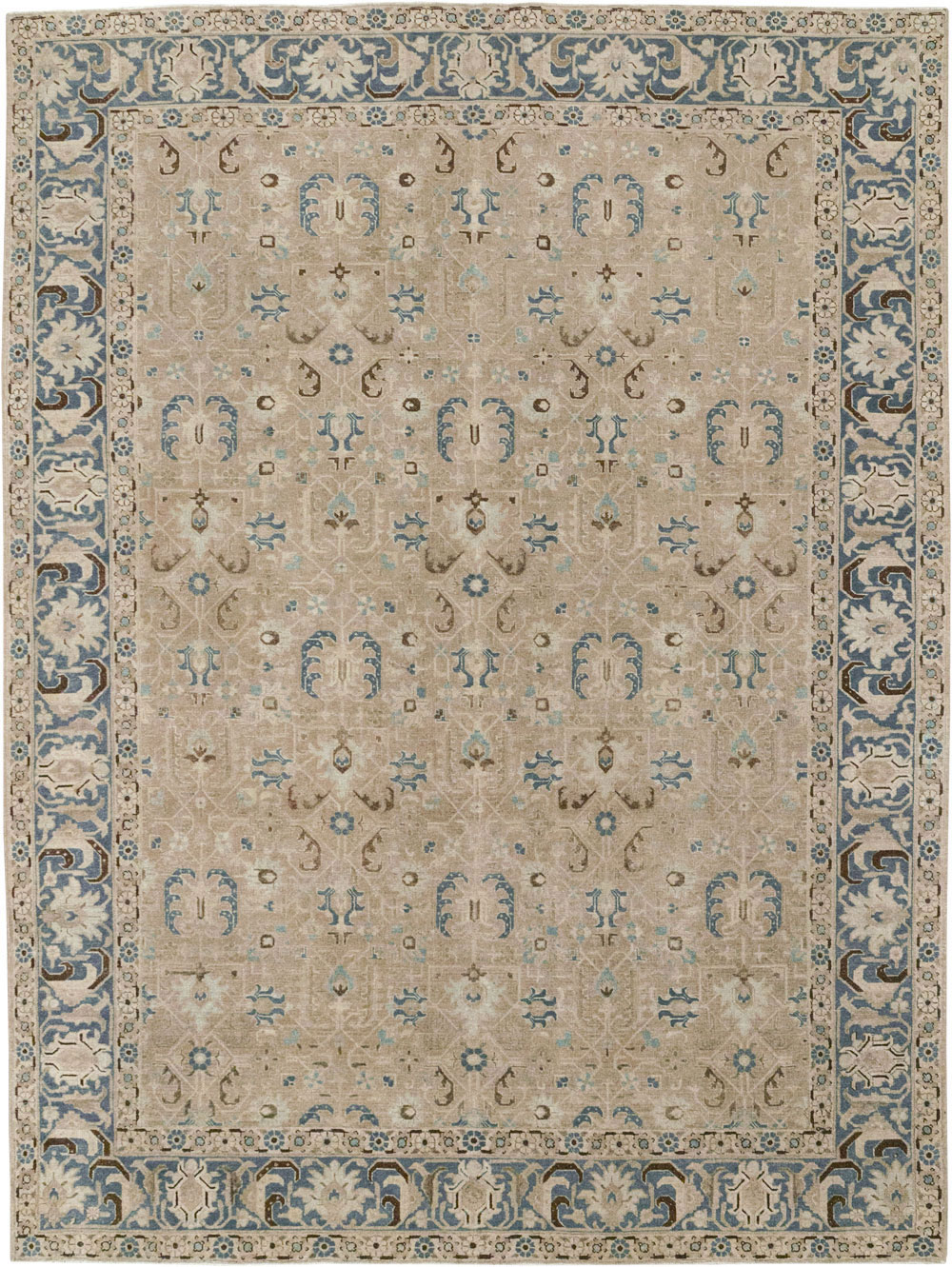 Antique Persian Tabriz Room Size Carpet, No.33190 - Gsblank