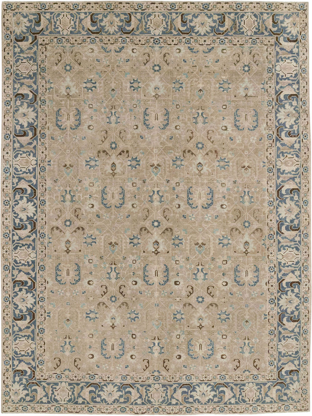 Antique Persian Tabriz Room Size Carpet, No.33190 - Gsblank