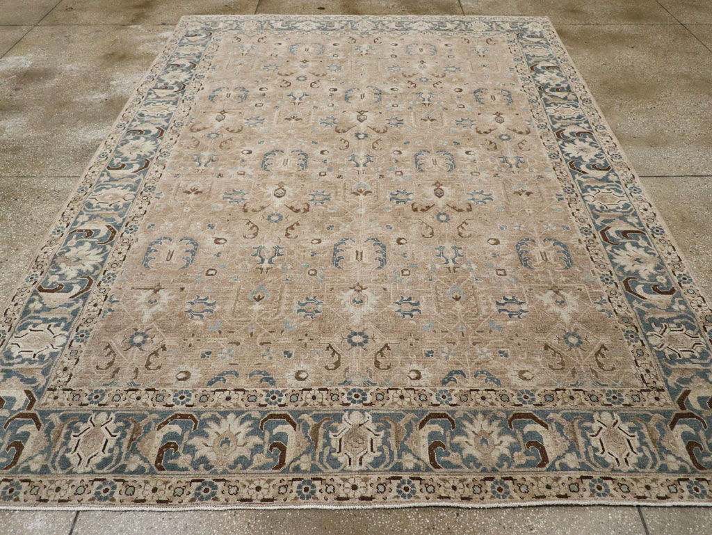 Antique Persian Tabriz Room Size Carpet, No.33190 - Gsblank